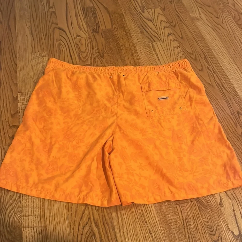Alex Cannon Men’s Orange Floral Swim Trunks Size XL